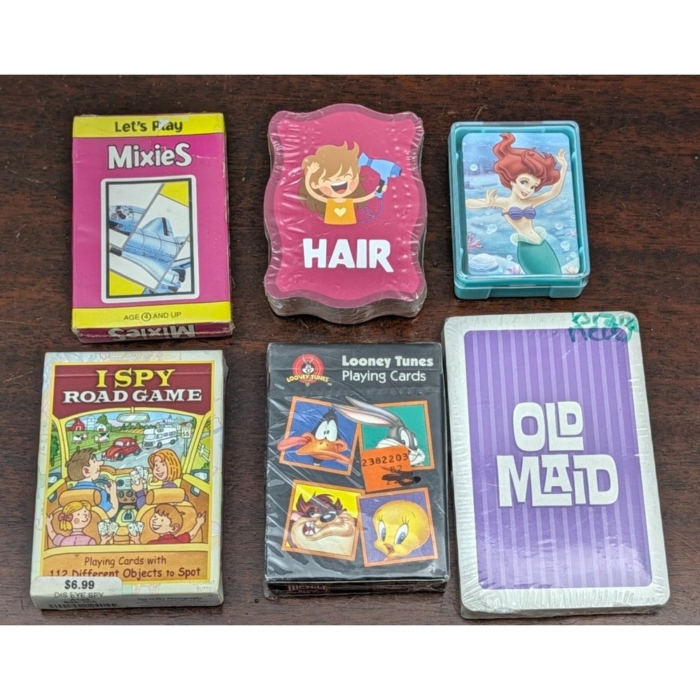 Novelty Playing Card Game Lot 6 Sealed Looney Tunes PB & What?! Uncle Joe Mixies